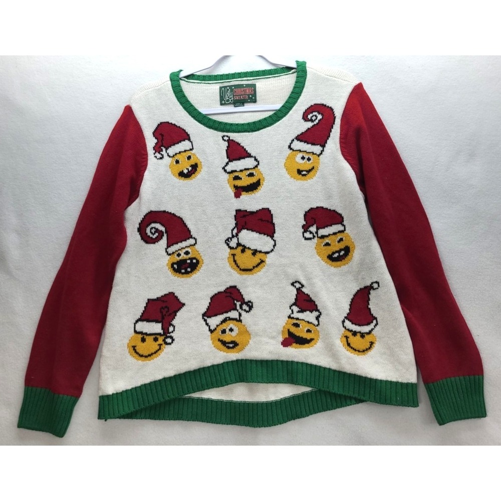 Ugly Christmas Sweater‎ XL Emoji Party Fun